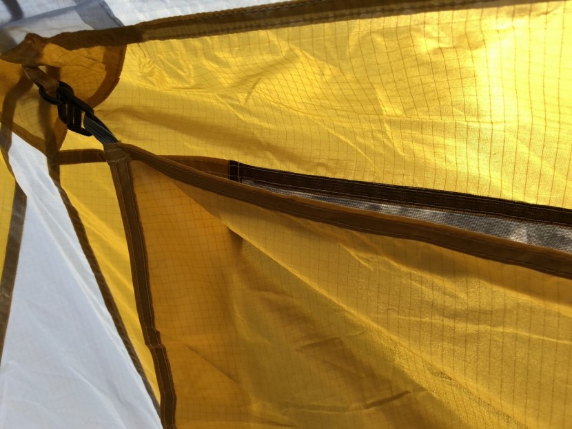 eureka boondocker hotel 6 - the only thing that seals the rain fly window are two hooks at...