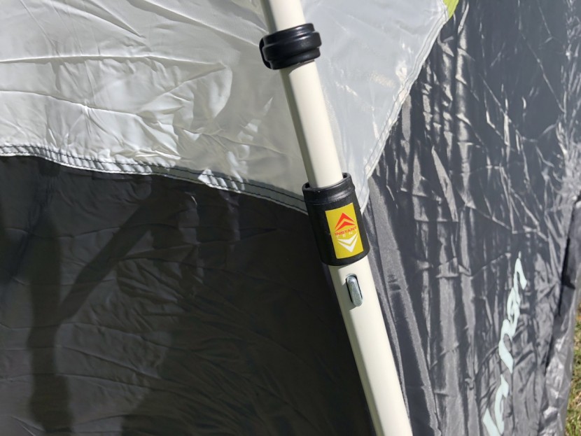 coleman instant tent 6 - with pre-connected poles, all you have to do is pull them out to...