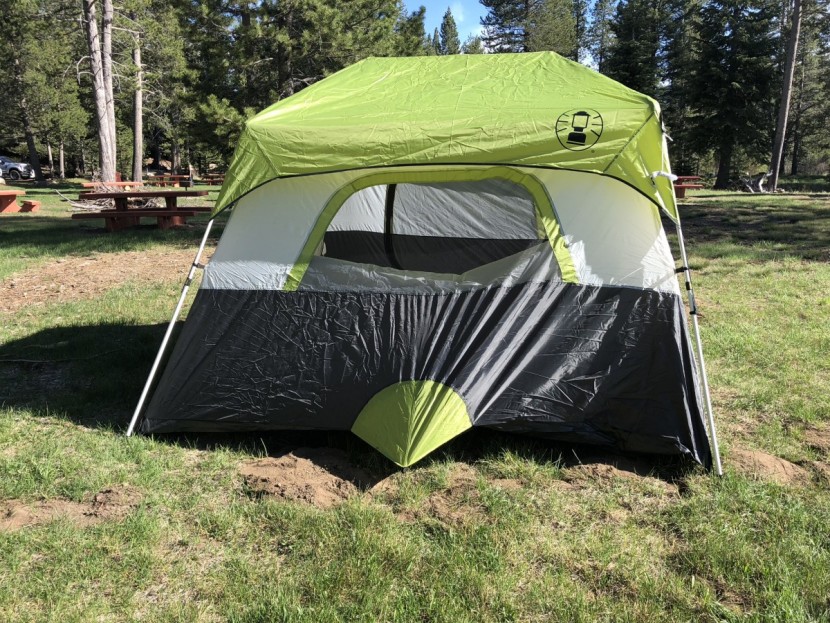 coleman instant tent 6 - the instant tent 6 has more of a hat than a rain fly.