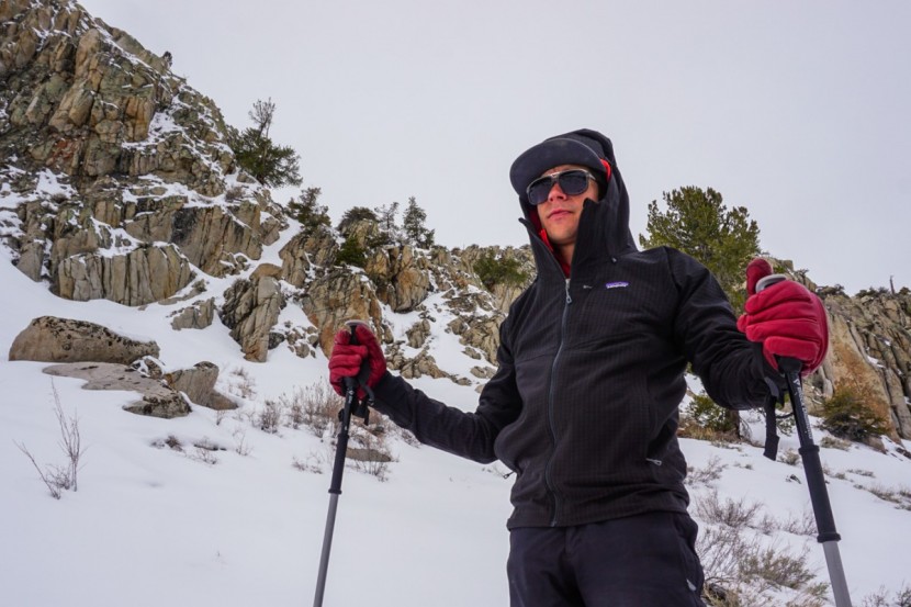 patagonia r1 techface hoody - this jacket keeps the wind off while still breathing well.