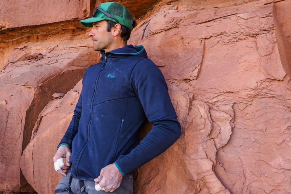 rei co-op hyperaxis hoody - bronson usually wears a large, and this fleece is a size small. keep...