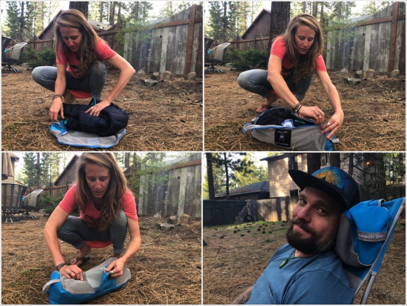 helinox beach chair - add a puffy and turn the stuff sack into a pillow! or attach it to...