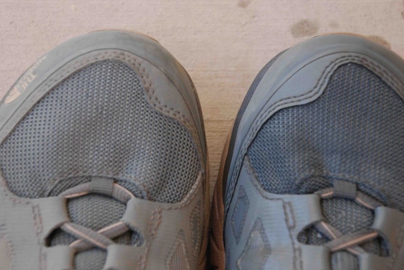 the north face endurus hike gtx - the upper material did get saturated during our tests (right) but...