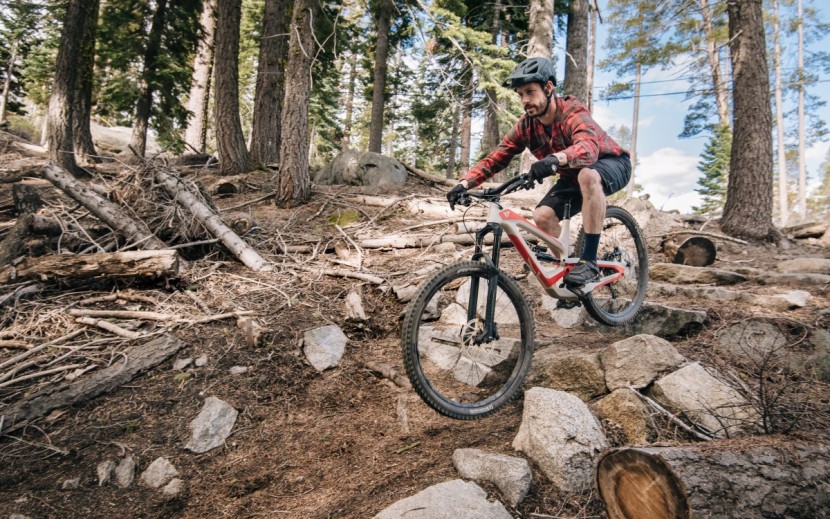 enduro mountain bike - hang on tight, the very progressive suspension design can beat you up.