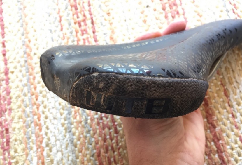 wtb koda titanium - the abrasion resistant fabric on the back edges of the tail, with...