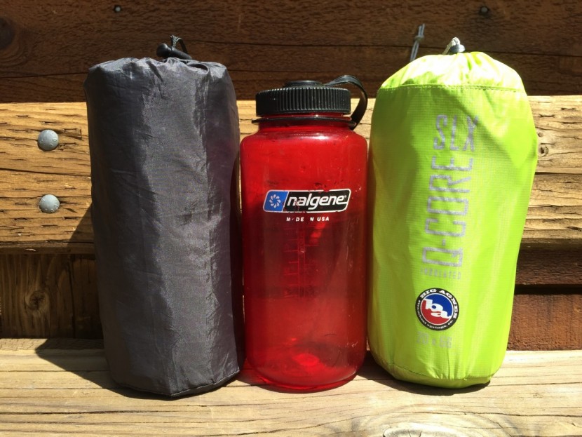 big agnes q-core slx petite - the neoair xlite and the q-core slx have about the same packed size.