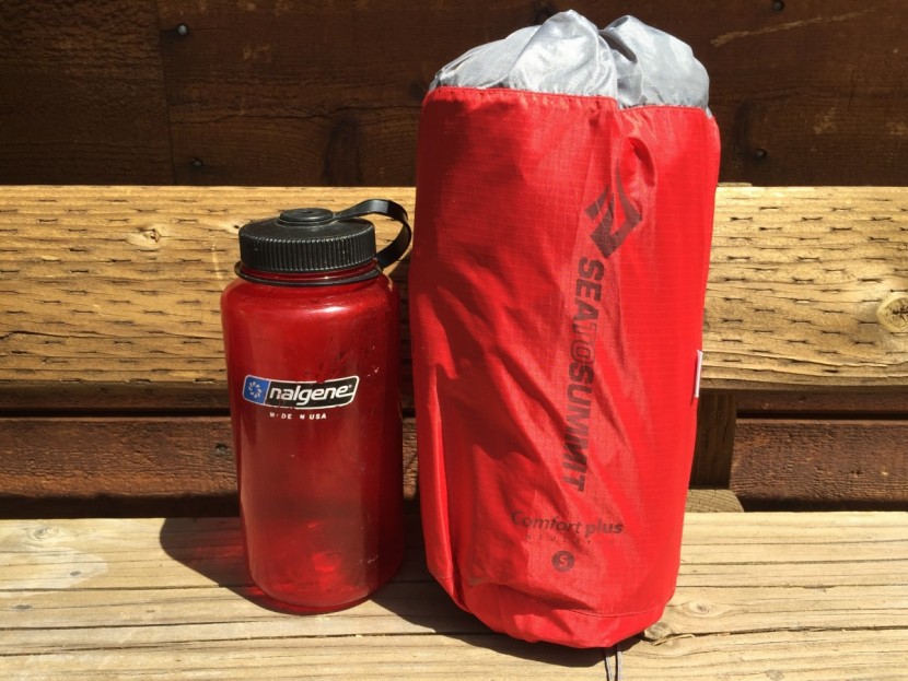 sea to summit comfort plus insulated short - although it is a heavy pad, the comfort plus packs down relatively...