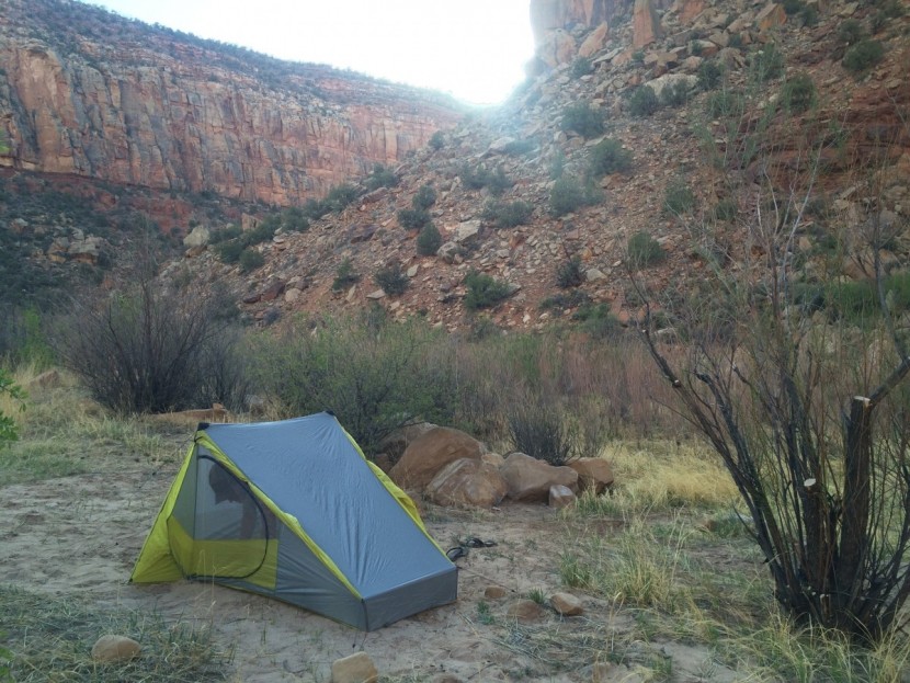 sea to summit specialist duo - as you can sorta tell from this photo, one person fills this tent...