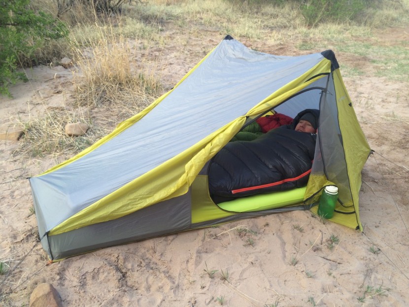 sea to summit specialist duo - waking up in the morning, you can see that our head is right up...