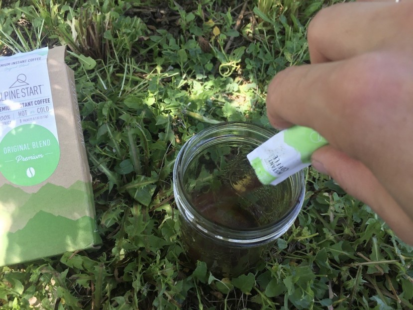 alpine start - anyone can make instant coffee, no special knowledge or training...