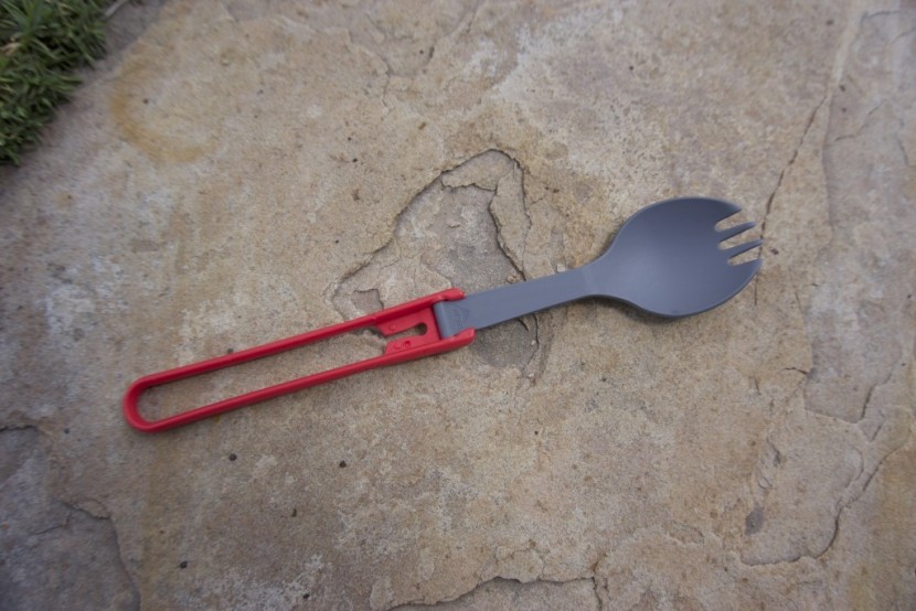 sporks - the msr model extends 8 inches, better equipped for stirring deeper...
