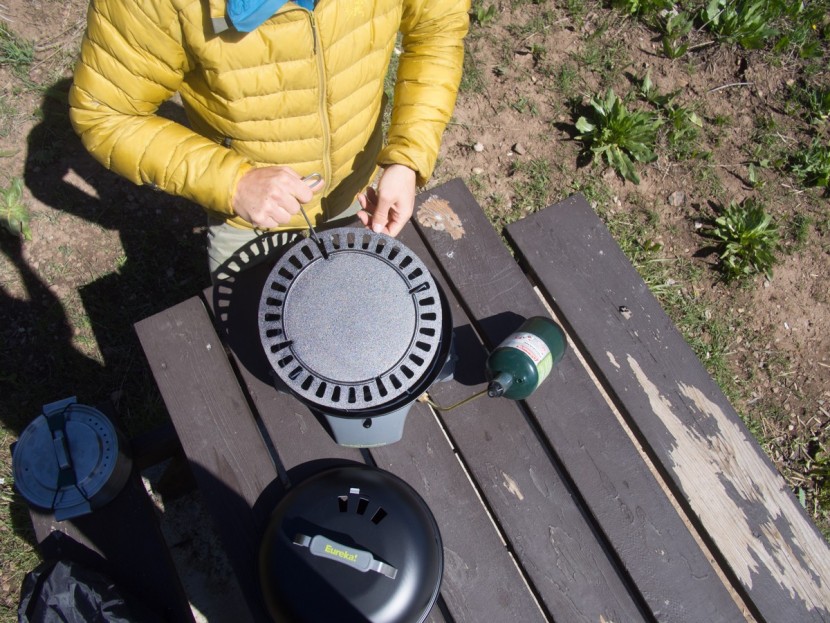 eureka gonzo - the griddle feature of the gonzo grill. that same piece of cast iron...