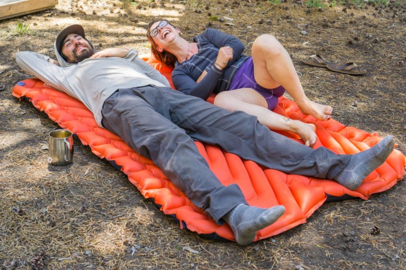 klymit insulated double v - a double-wide camping mattress can make for a more fun, cuddlier...