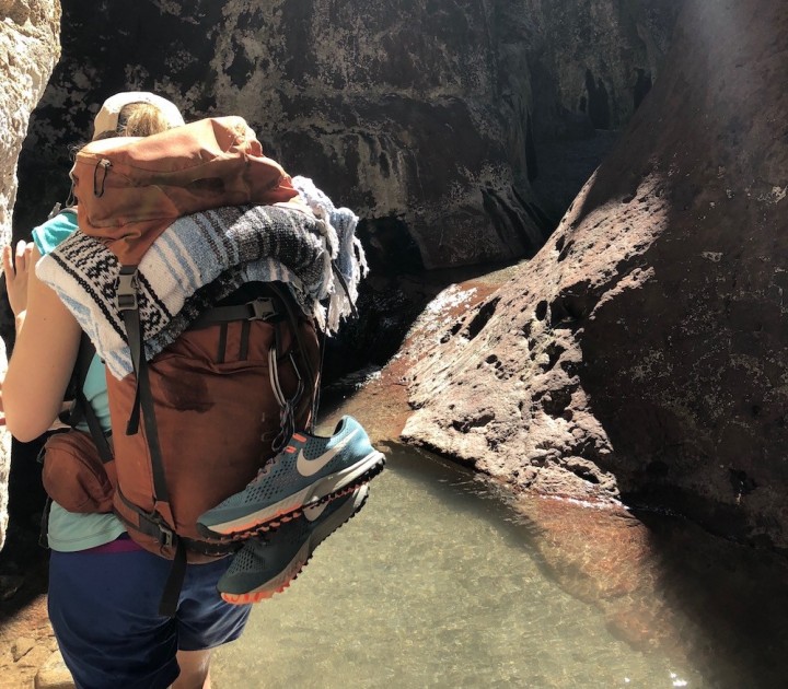 msr dromlite bags - kasia ventures into this hot-springs slot-canyon with the dromlite...