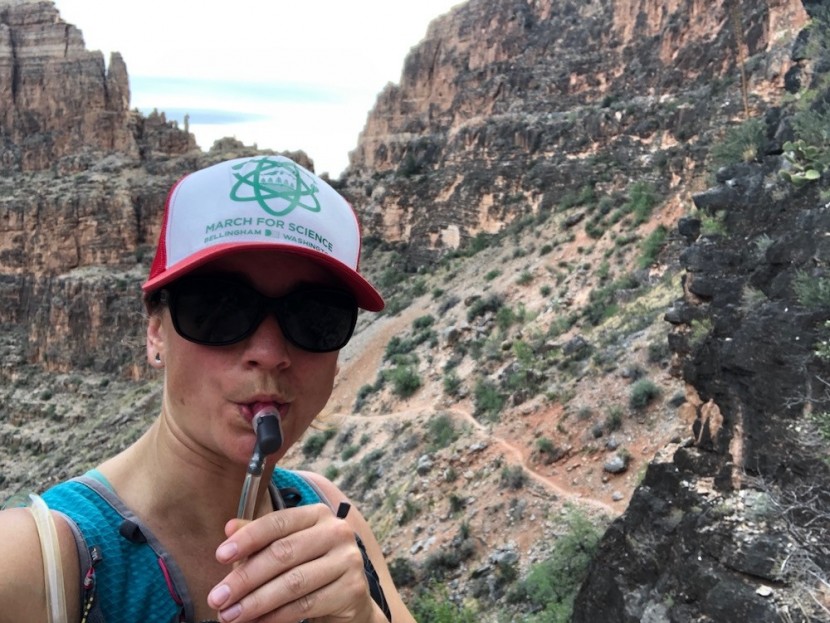 hydration on the go while running 26 miles in the grand canyon...