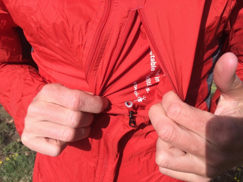 smartwool phd ultra light sport hoody - there is a single chest pocket on this jacket. here you can see the...