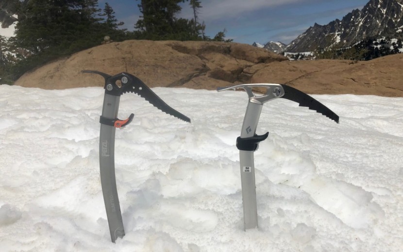ice axe - showing a few of the modular models we tested for our review...