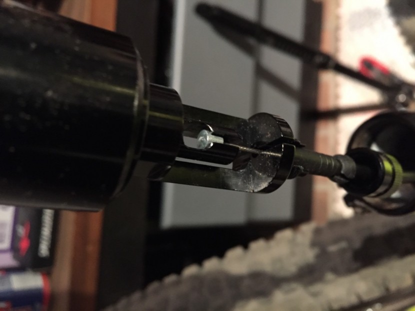 e*thirteen trs plus - the barrel end of the cable attaches to the actuator at the bottom...