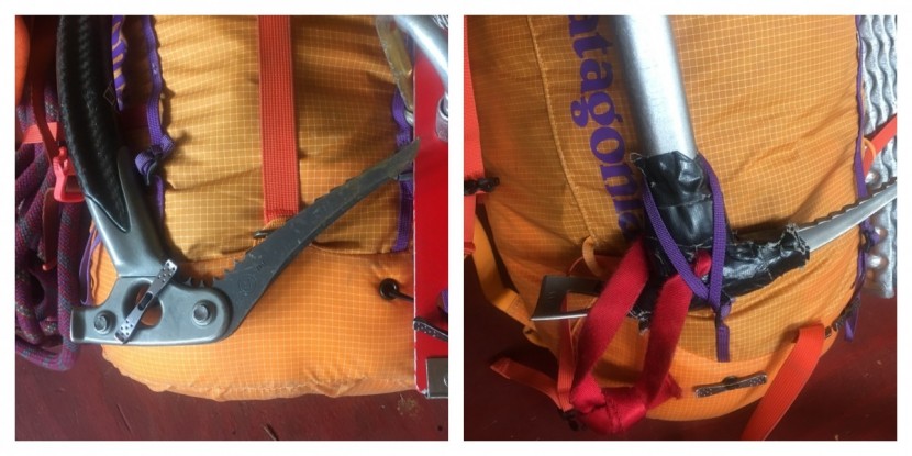 patagonia ascensionist 40 - ice axes and ice tools are both easily attached.