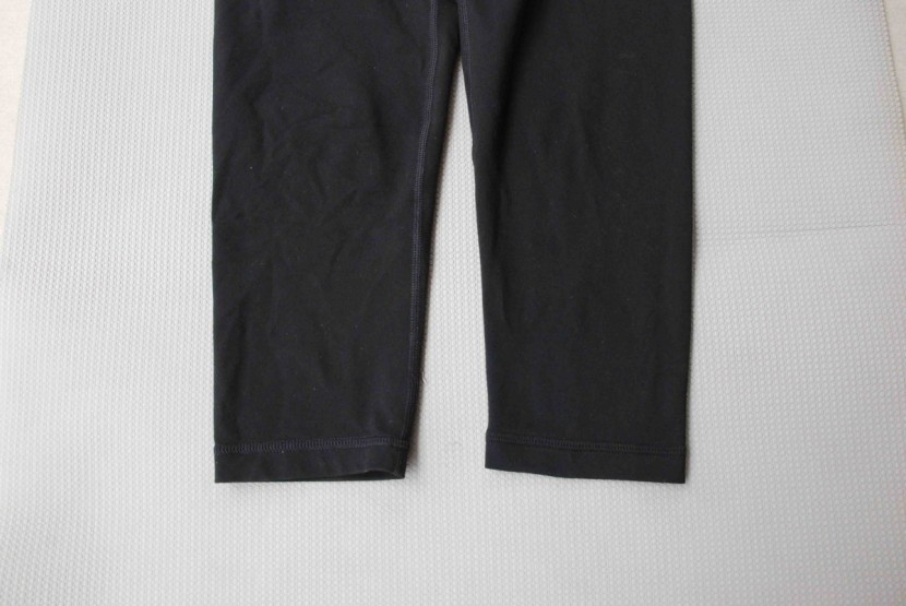 prana pillar capri - the material is breathable, and you can't see sweat when it does...