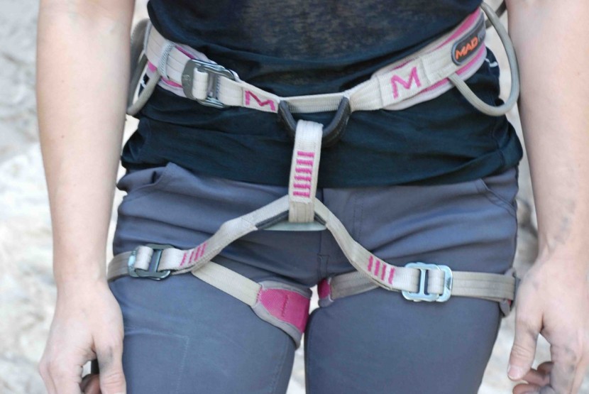 mad rock venus - you can see how the front of the harness is dipping forward and...