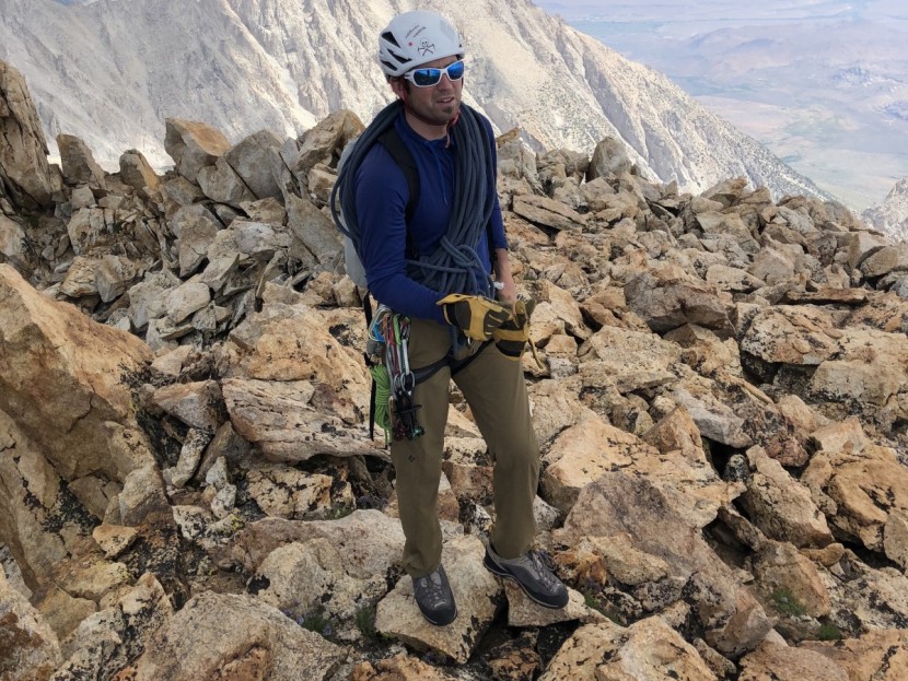 garmont dragontail mnt gtx - comfortable enough for the hike in as well as for the climb.