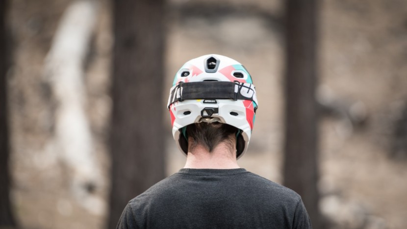bell super dh mips - the back of the helmet offers plenty of coverage and works well with...