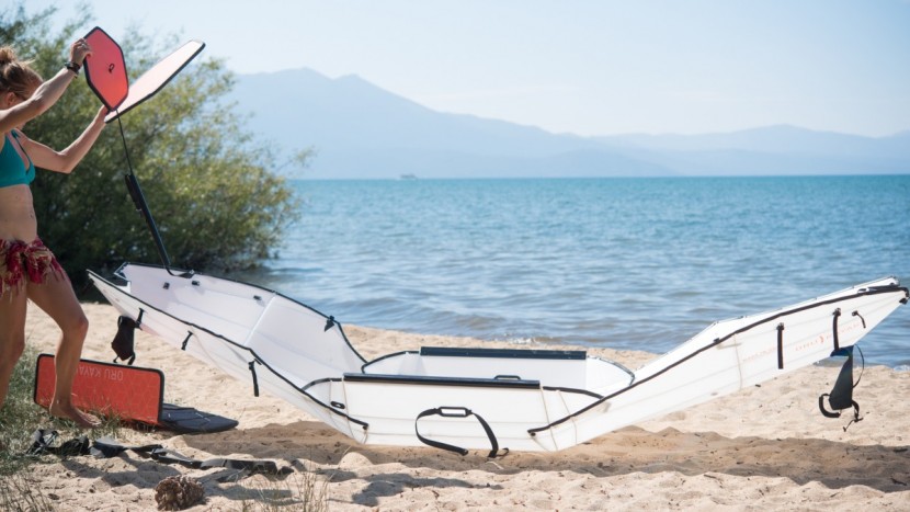 oru beach lt - no pump, no problem! folding this plastic suitcase into a kayak is...