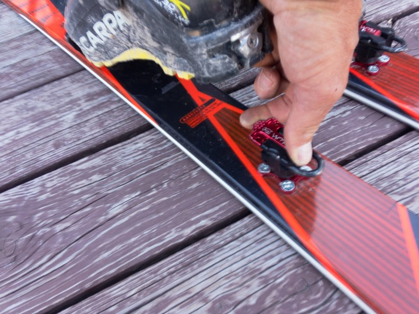 plum race 150 - the red plate serves as heel lifter and prevents the boot from...