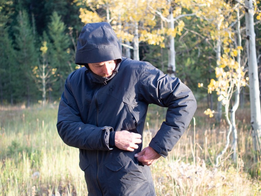 haglofs torsang parka - the upper chest pockets are lined with fleece but hard to get to...