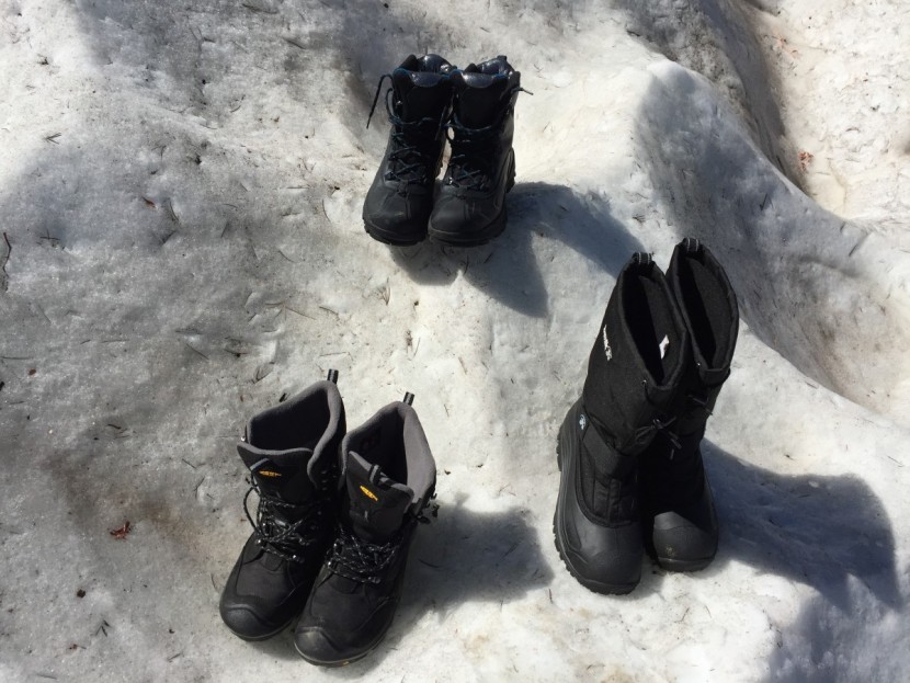 kamik greenbay 4 - side by side traction testing. the greenbay 4 is on the right.