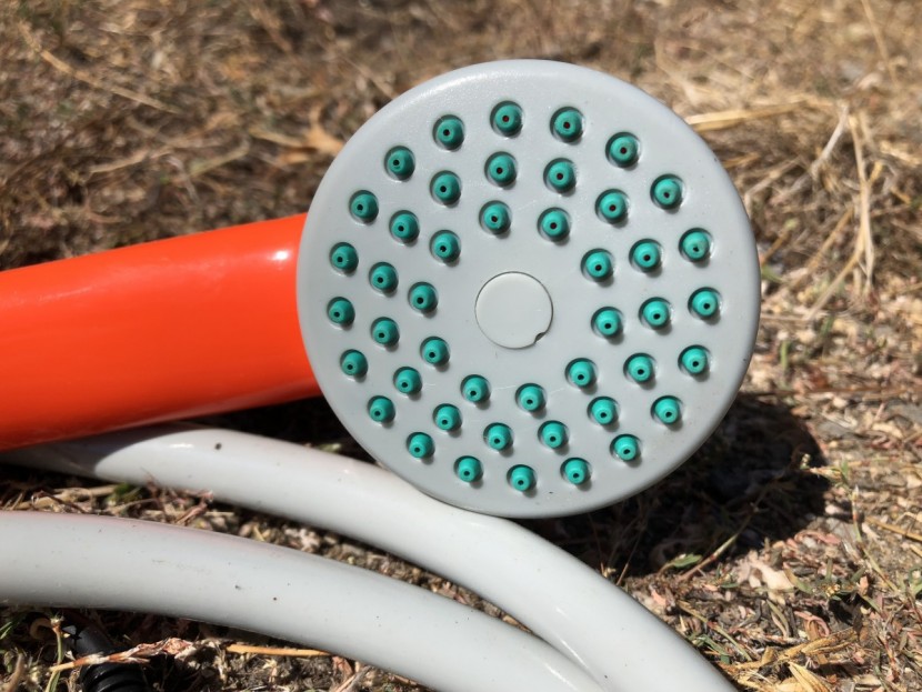 pyle portable camping shower - the pyle has a wide shower head that's nearly as comfortable as our...