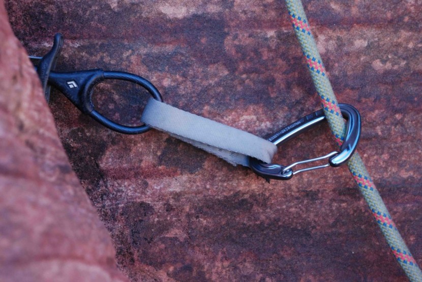 trango phase carabiner - the top of the carabiner is somewhat narrow, and our wider camalot...