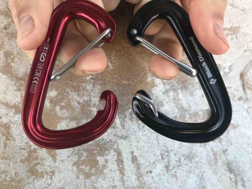 black diamond neutrino - the neutrino (left) has an exposed notch. the oz's notch (right) is...