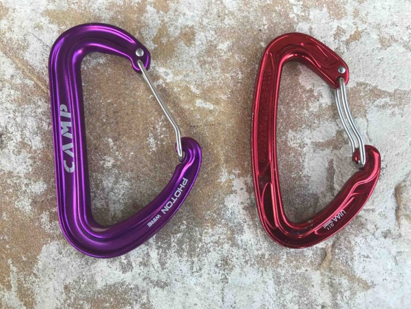 mad rock ultra light wire - the ultra light (right) is a smaller sized carabiner, which means it...