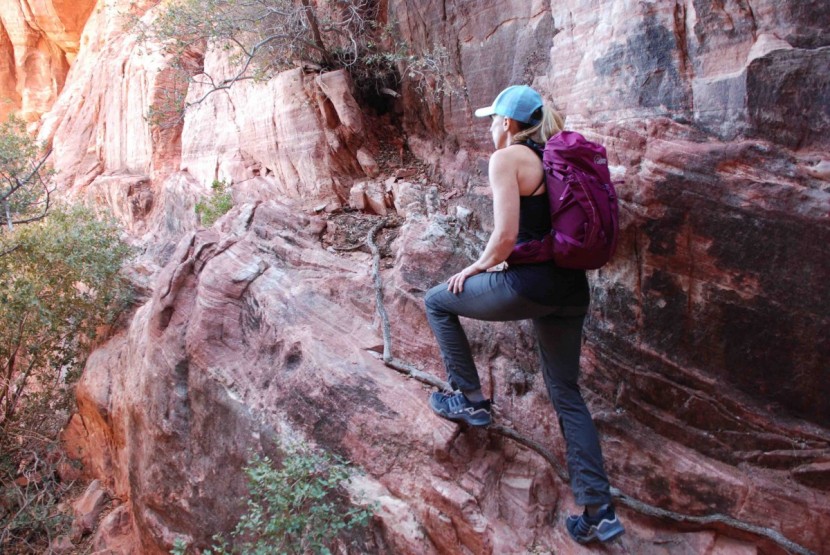 one of our writers, putting packs to the test.