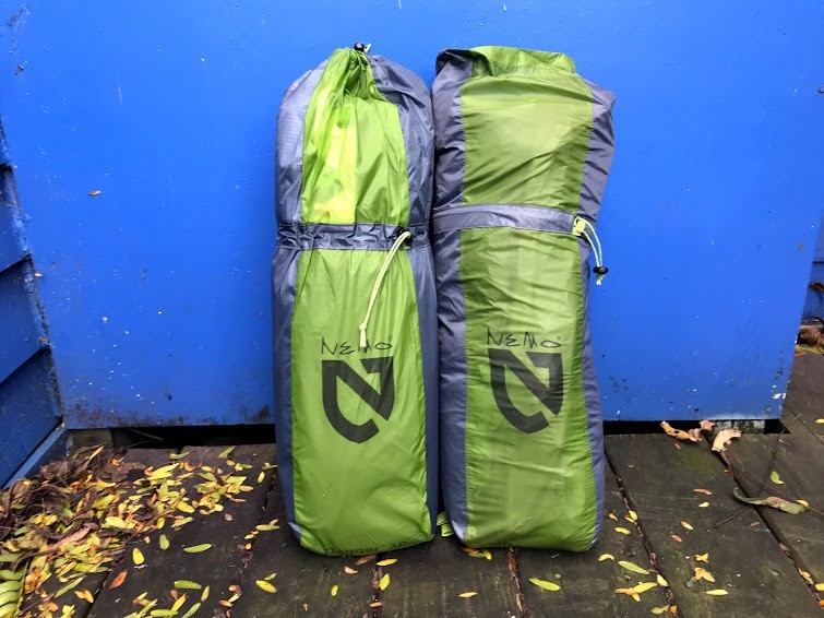 nemo dagger 2 - the 3-person version on the left compared to the 2-person version on...