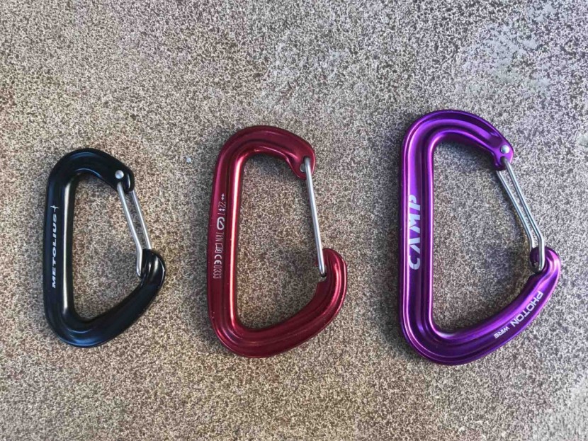 carabiner - there are many sizes available, from small "keychain" size options...