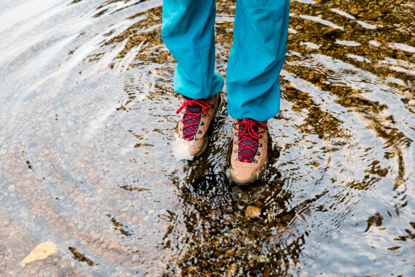 columbia newton ridge plus waterproof amped for women - though the leather uppers kept our feet dry, water did eventually...