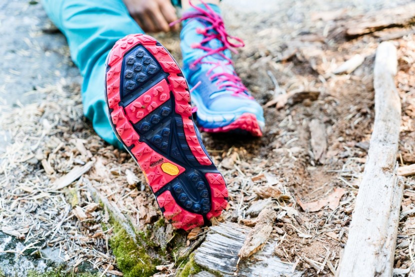 hoka tor ultra hi for women - vibram soles make for sticky, supportive boots.