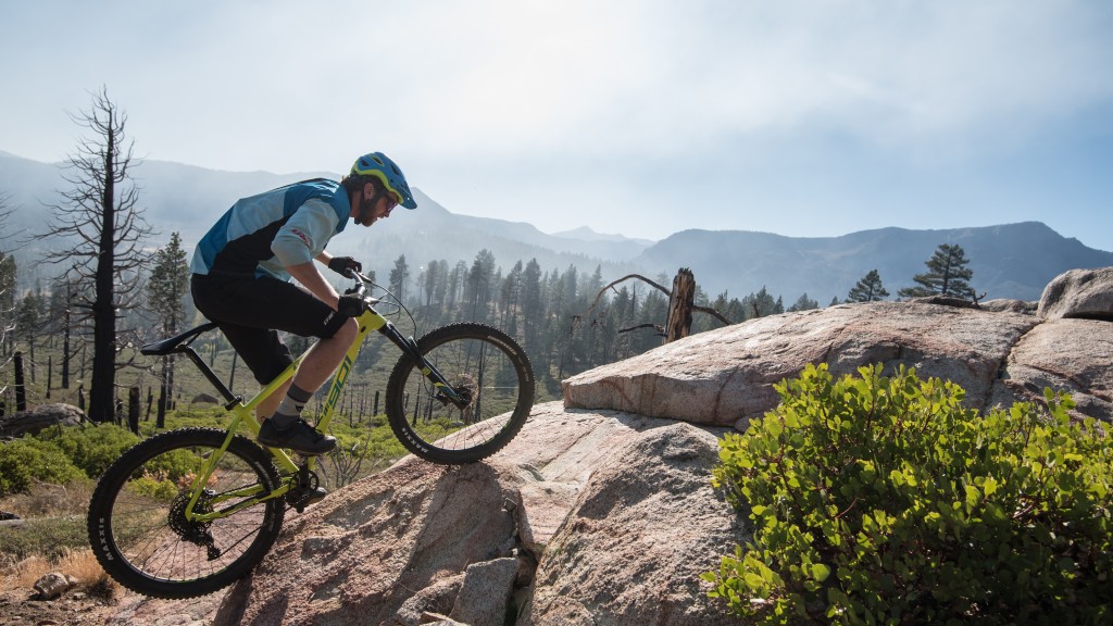 whyte 901 2018 - the enormous wheelbase allows this bike to crawl up and over rocks.