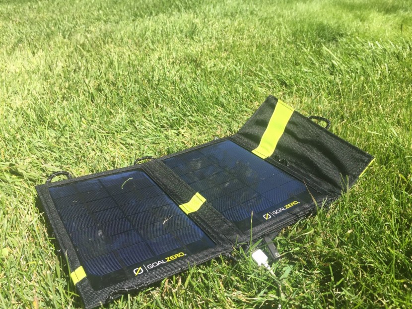 goal zero nomad 7 - testing the goal zero's ability to charge an iphone in full sun.