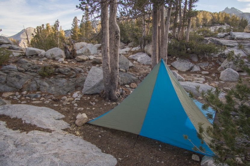 black diamond mega light - here our testers used some boulders to reinforce the stake...