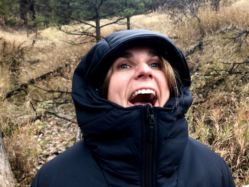 black diamond stance for women - this hood is huge! here we wear it with a helmet (even though you...