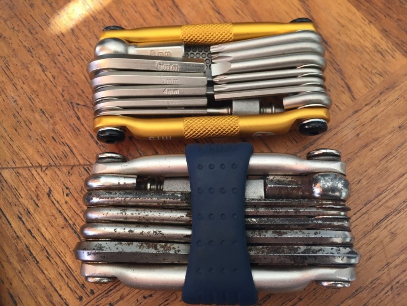 bike multi-tool - the m19 next to a 10 year old m17. other than a touch of corrosion...
