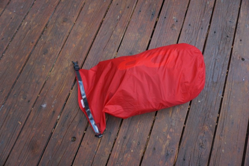 outdoor research ultralight dry sack - the reinforced lip helps provide a scaffold to roll it closed.