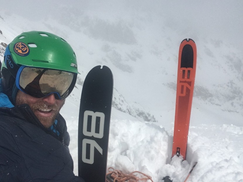 dynafit beast 98 - a ski mountaineering belay stance on wyoming's disappointment peak...