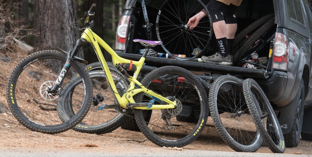mountain bike wheels - nothing to see here, just seven wheelsets... wheel testing requires...