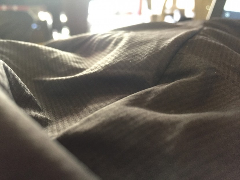 arc'teryx gaea - a close-up of the gaea's dwr finish.