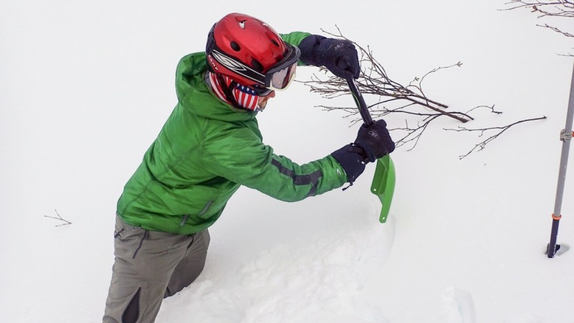 outdoor research highcamp - the large gauntlet cuffs allow testers to stay warm and dry while...